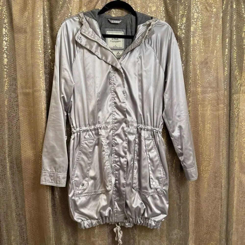 Vintage Y2K Abercrombie & Fitch Silky Gray Water Wind Resistant Light Jacket Sma